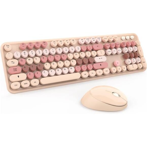 Wireless Keyboard and Mouse, KOOTOP Cute Keyboard and Mouse